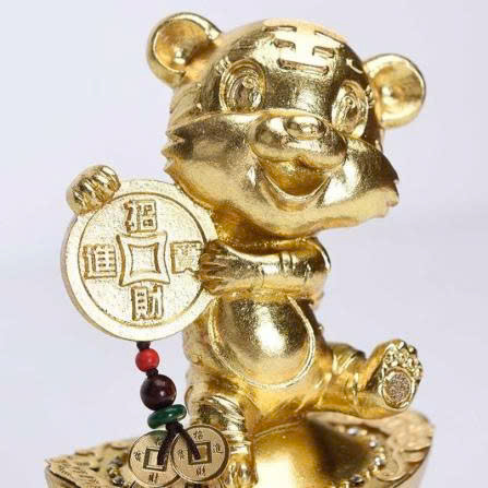 Tượng Hổ Hạnh Phúc Mạ Vàng